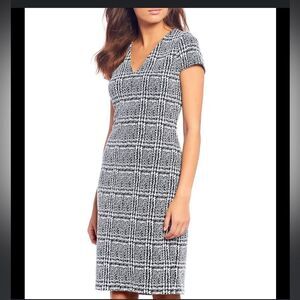 Michael Kors Black/White Plaid Shift Dress Size 2X